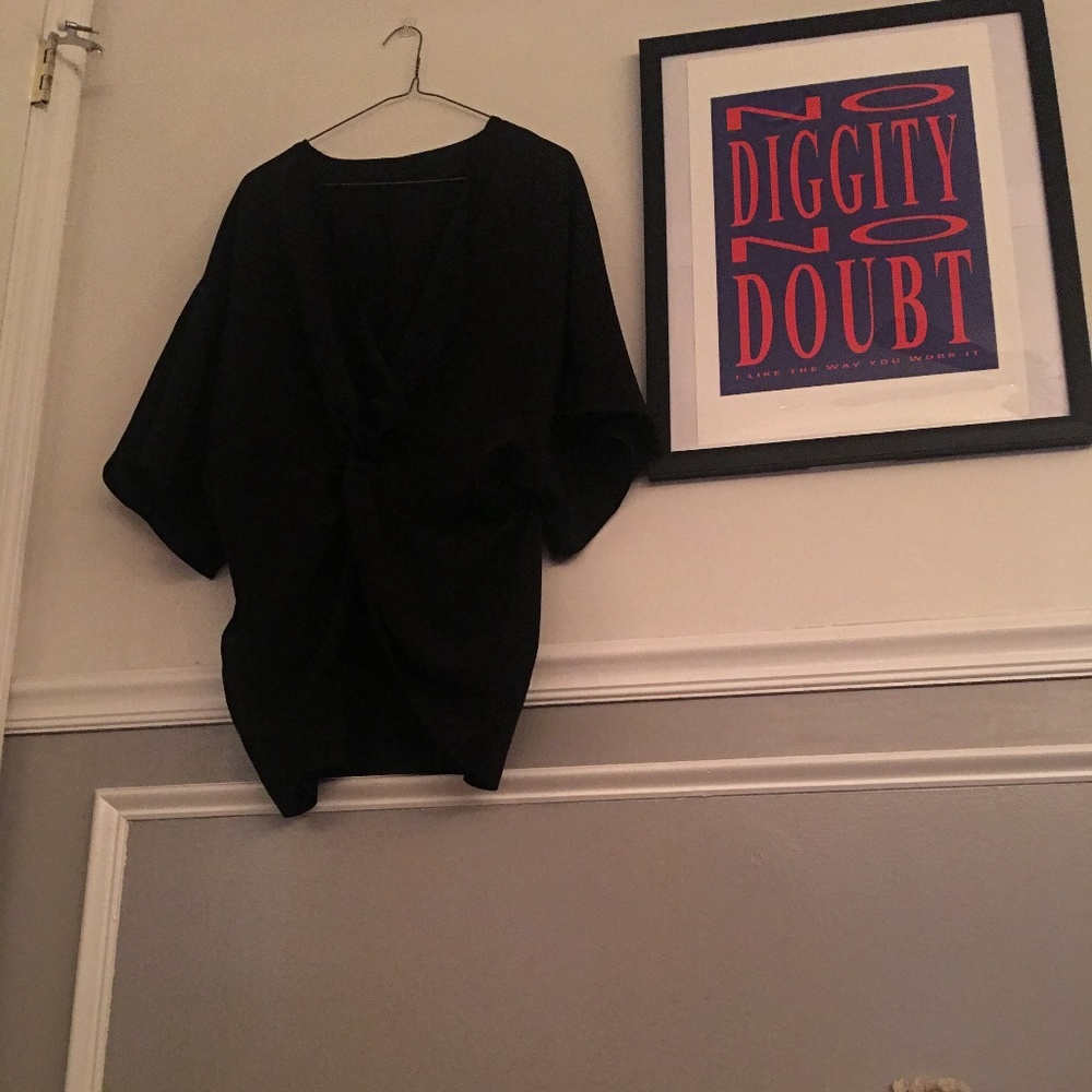 ASOS DESIGN knot front top with kimono sleeve